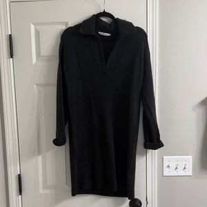 Abercrombie & Fitch Black V-Neck Collared Sweater